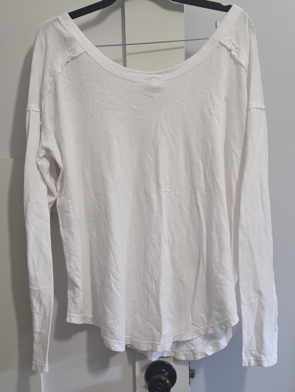 We The Free White Lace-Up Shoulder Long Sleeve Tee - Picture 6 of 6